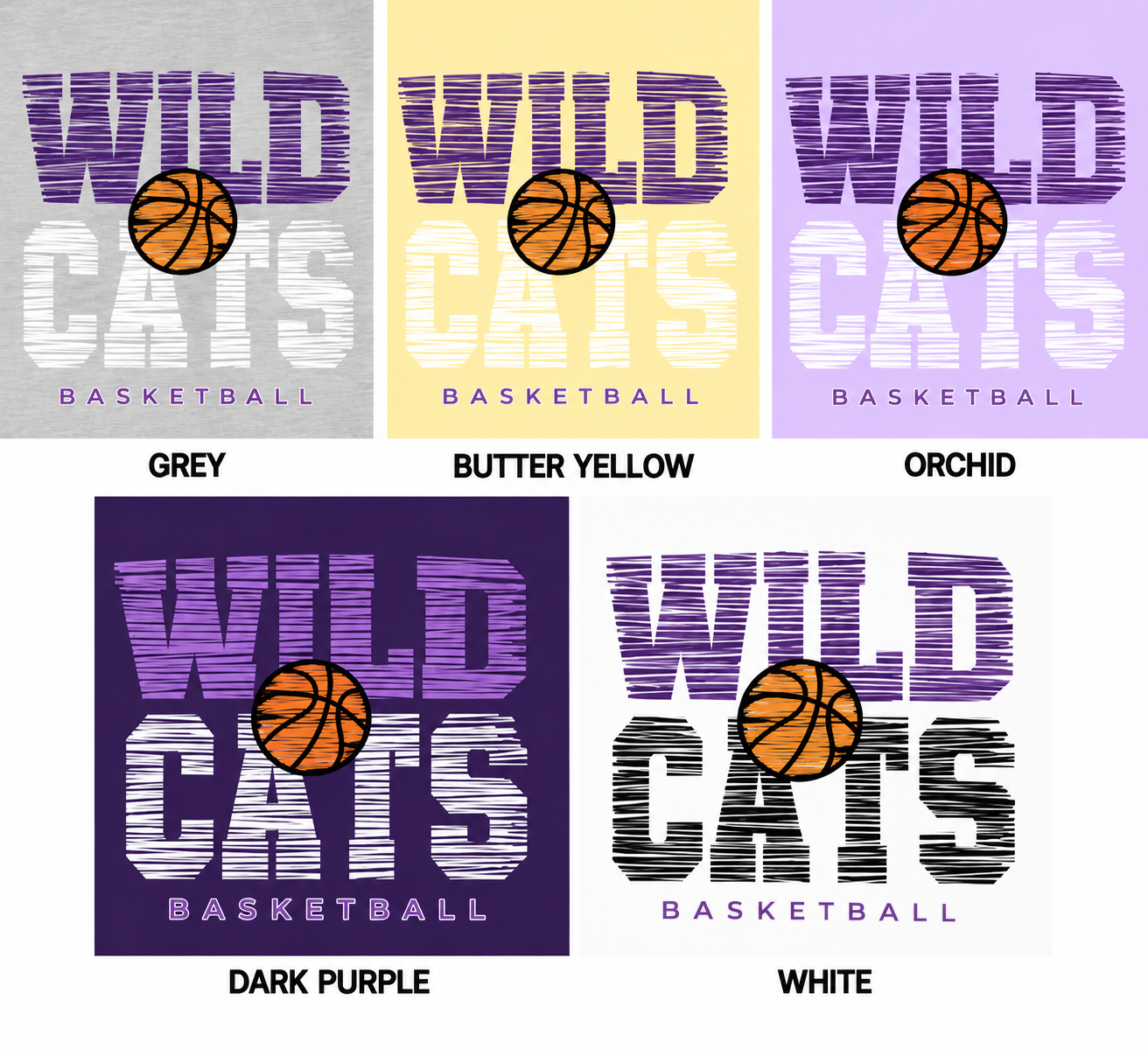 Basketball WILDCATS w/Stripes