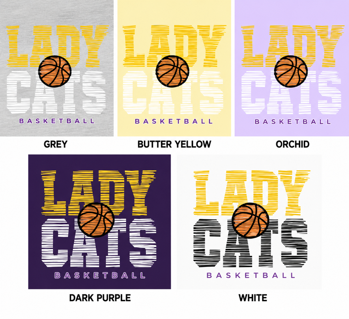 Basketball LADYCATS WILDCATS w/Stripes (Copy)